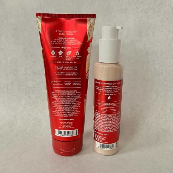 Bath & Body Works Japanese Cherry Blossom Body Cream & Diamond Shimmer Lotion - Picture 3 of 5